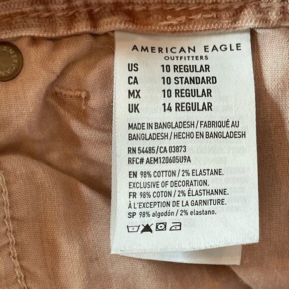 American Eagle corduroy Mom Jeans High Rise Blush size 10 - Picture 8 of 11